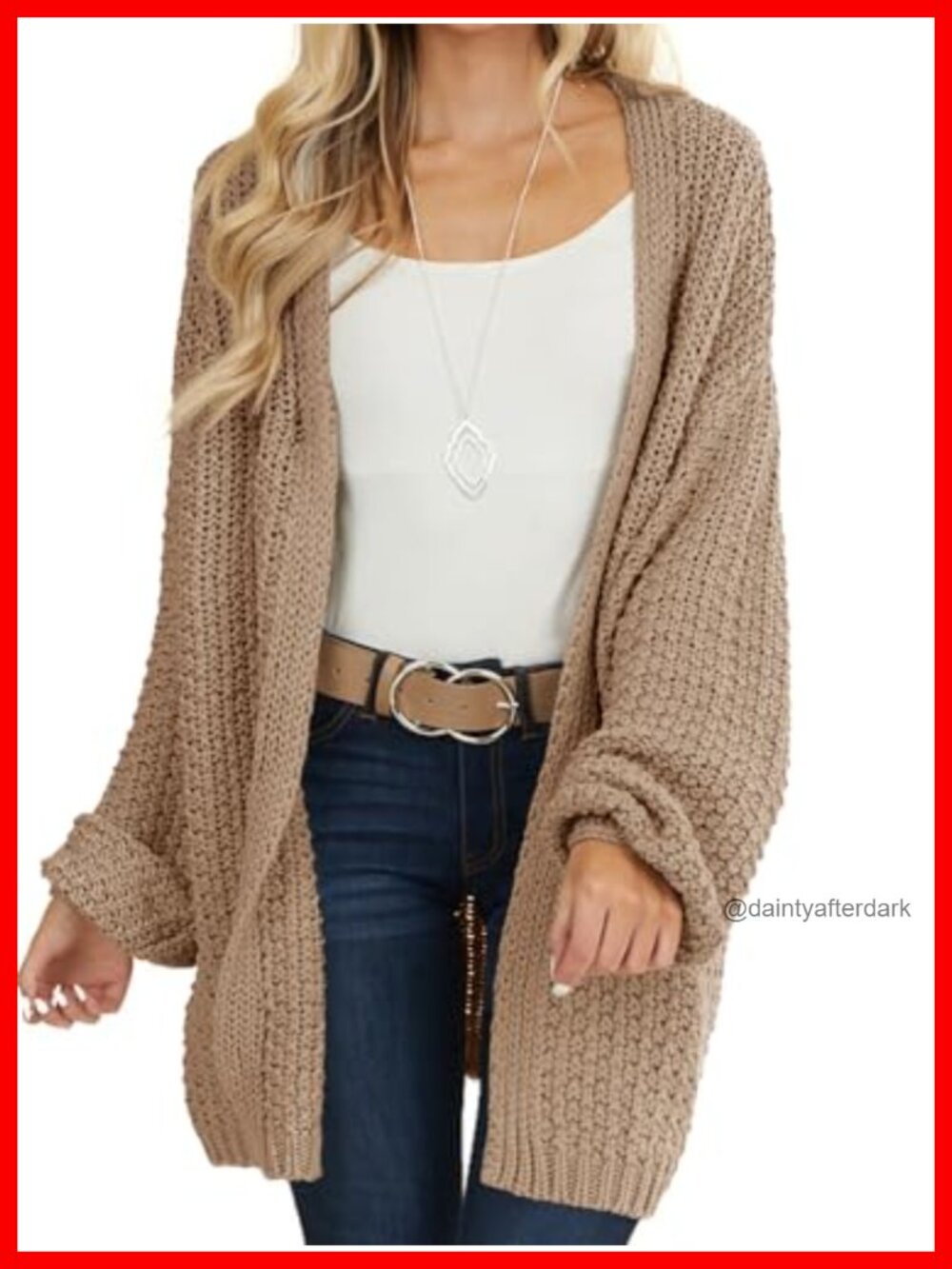 Oversized Open Front Cardigan Chunky Knit Long Sleeve Sweater Coat Lightweight